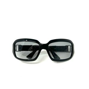 Fendi FS447 Black Sunglasses – 59mm Oversized with Braided Leather Temples